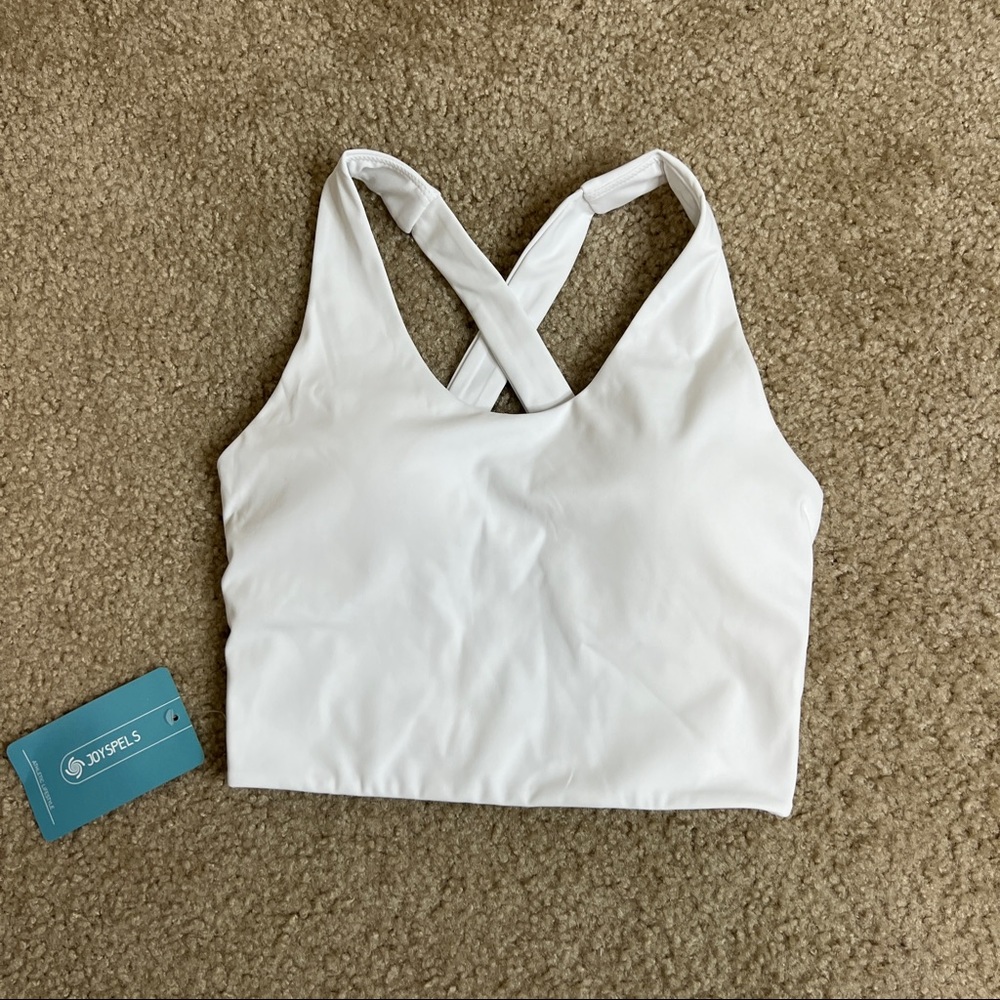 Sports bra for women criss cross back padded medium support